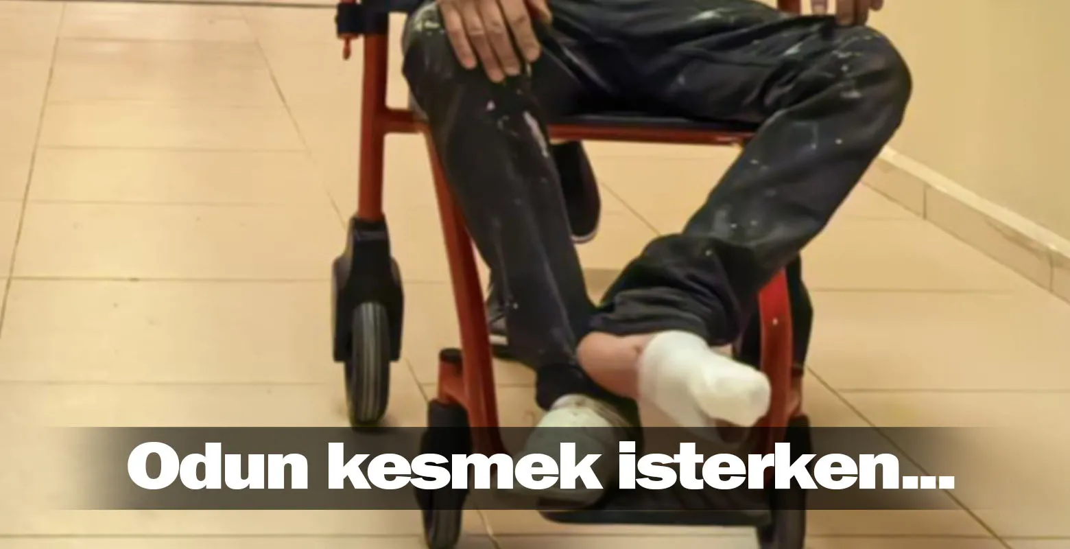 Odun kesmek isterken...