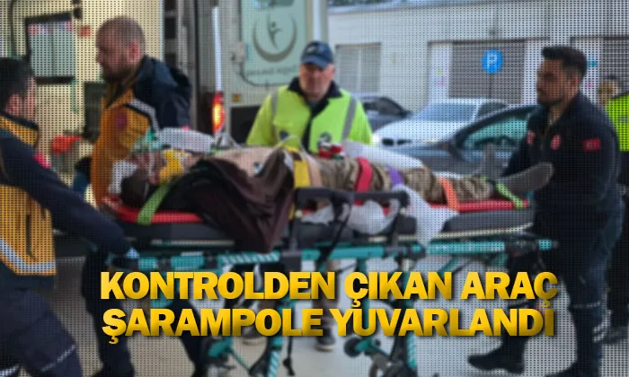 Kontrolden çıkan araç şarampole yuvarlandı