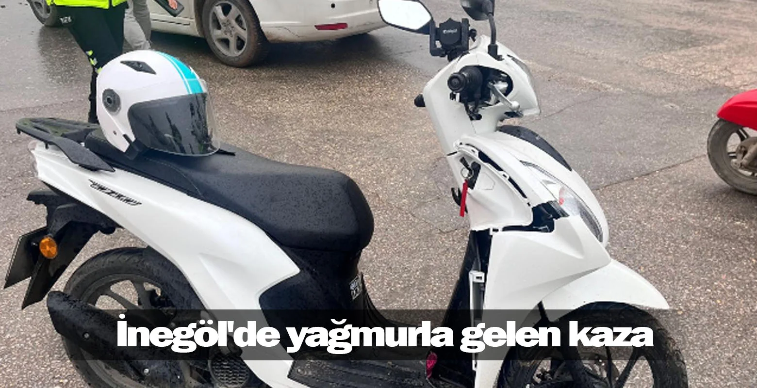 İnegöl'de yağmurla gelen kaza