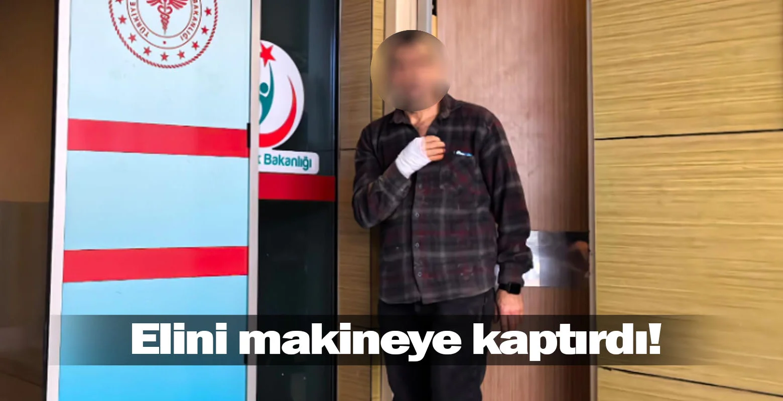 Elini makineye kaptırdı!