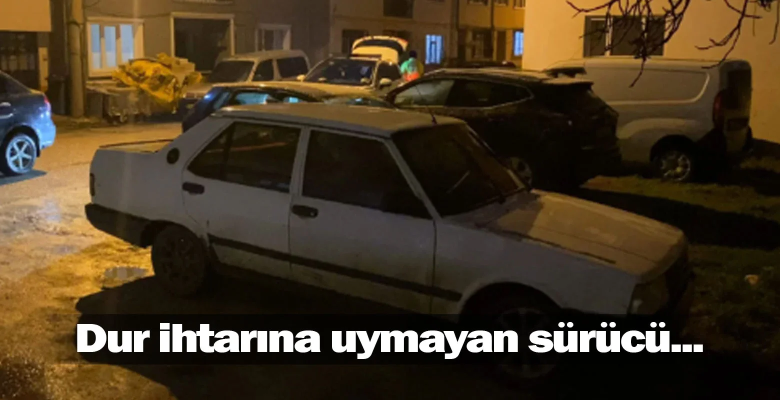 Dur ihtarına uymayan sürücü...