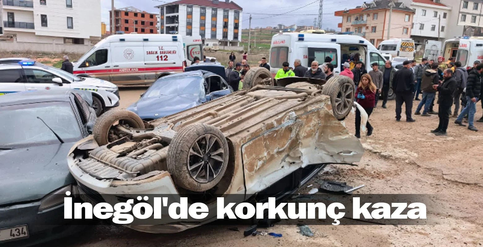 İnegöl'de korkunç kaza