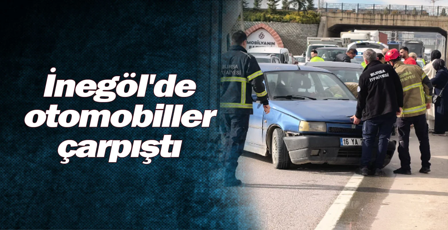 İnegöl'de otomobiller çarpıştı