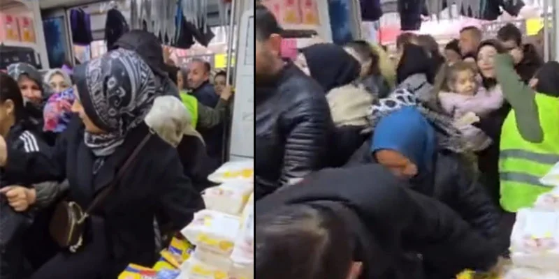 İnegöl'de mağazada 'indirim' izdihamı