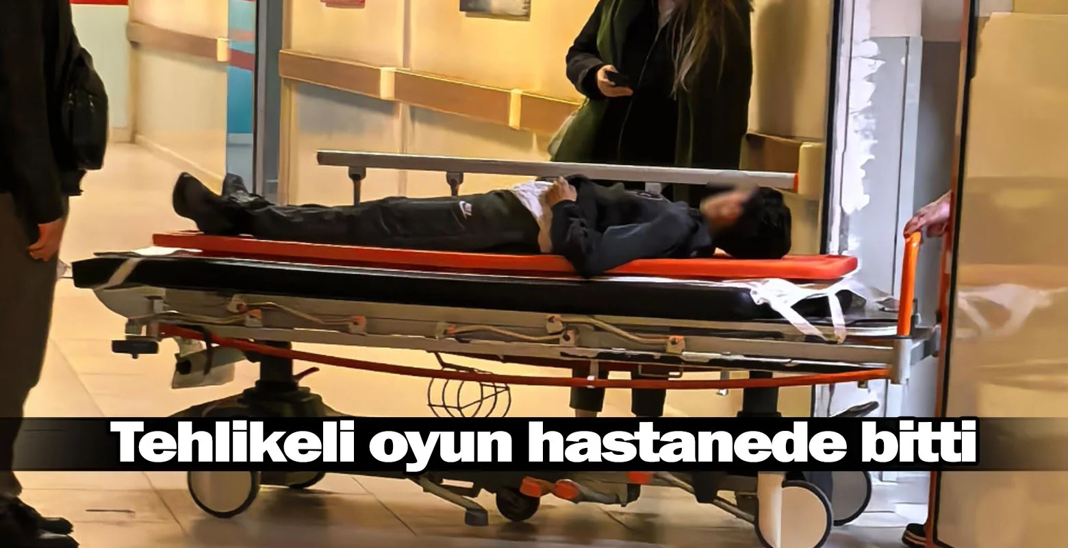 İnegöl'de tehlikeli oyun hastanede bitti