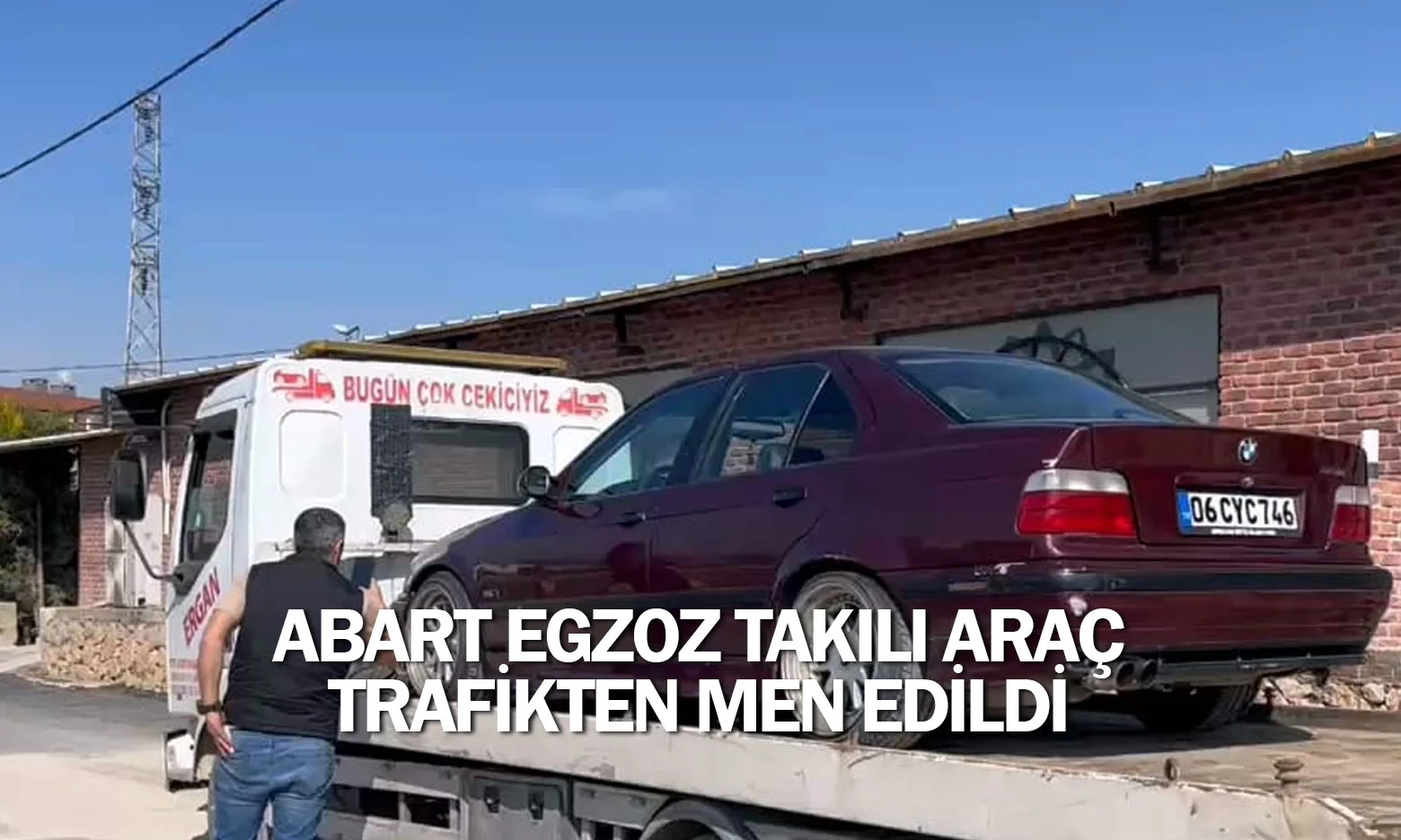 Abart egzoz takılı araç trafikten men edildi