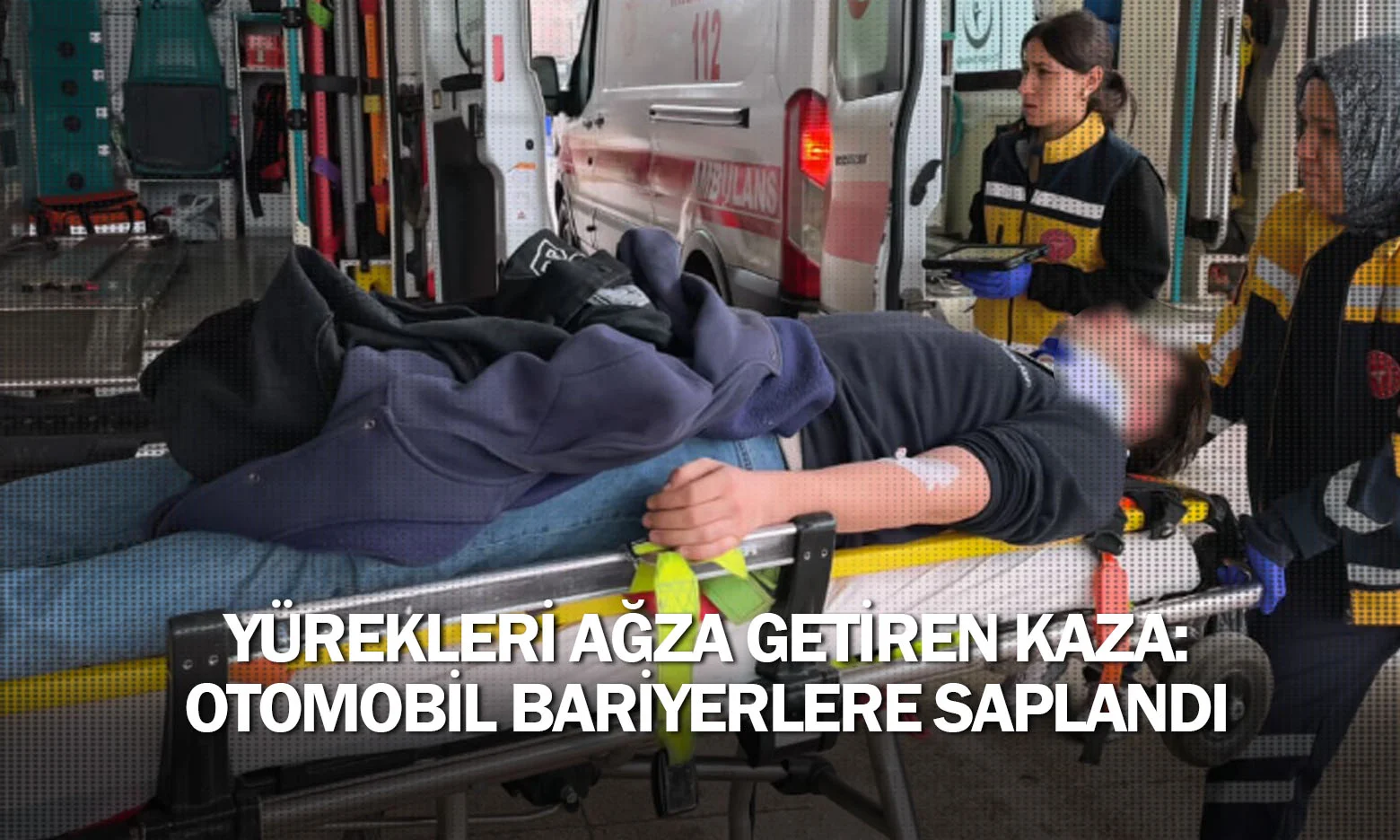 Yürekleri ağza getiren kaza: Otomobil bariyerlere saplandı