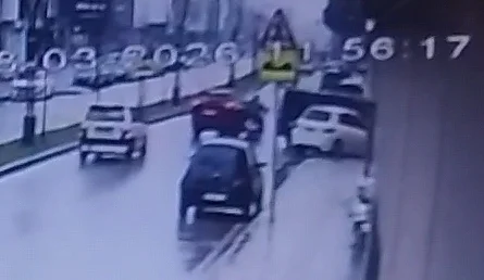 İnegöl'de kaza anı güvenlik kamerasında