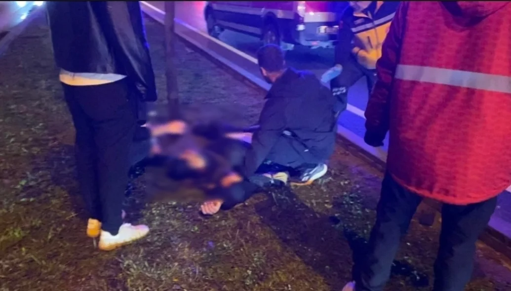 Karşıdan karşıya geçmek isterken ...