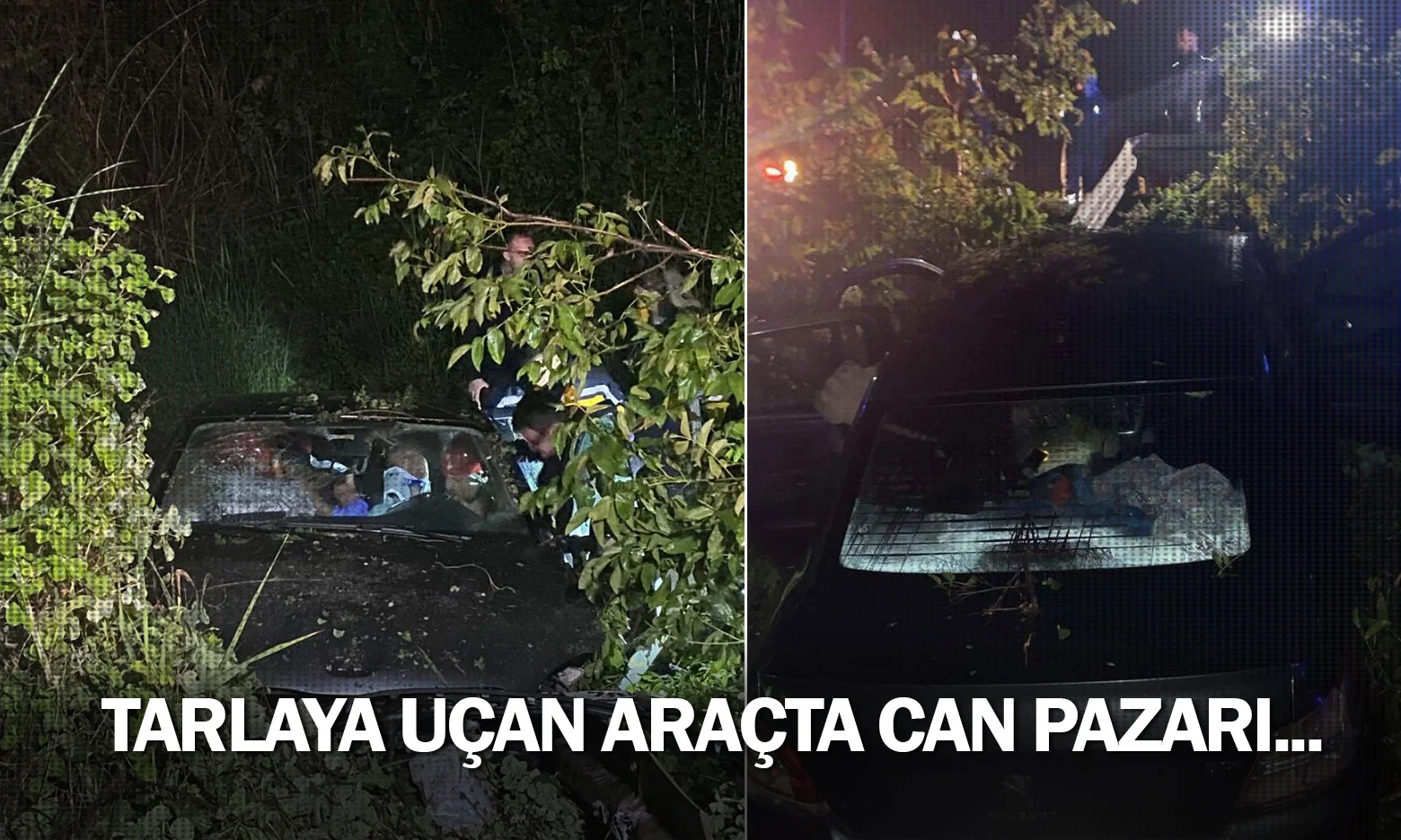 İnegöl'de tarlaya uçan araçta can pazarı...
