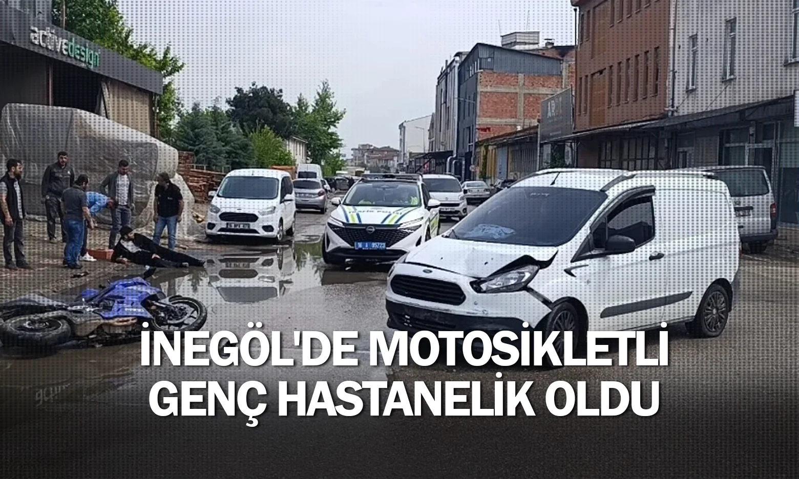 İnegöl'de motosikletli genç hastanelik oldu