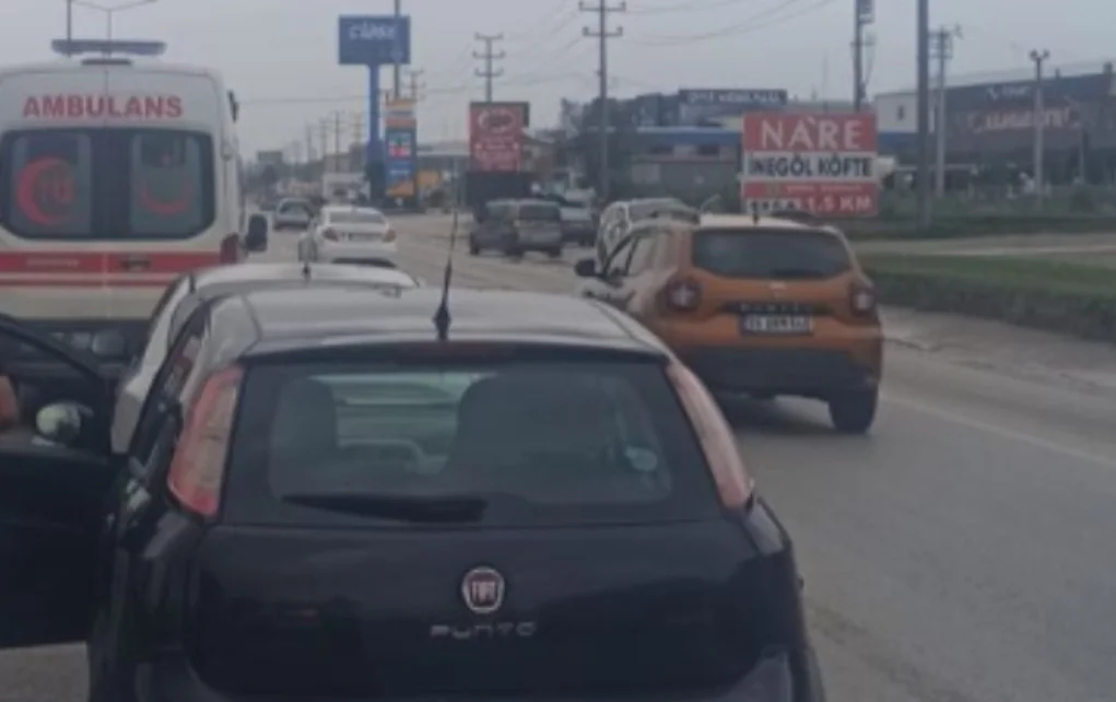 İnegöl'de korkutan kaza
