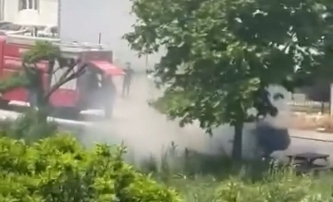 Seyir halinde alev aldı!