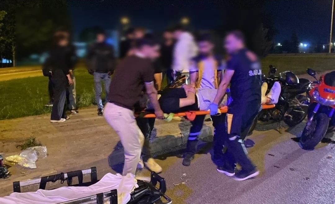 İnegöl'de üç motosiklet birbirine girdi!