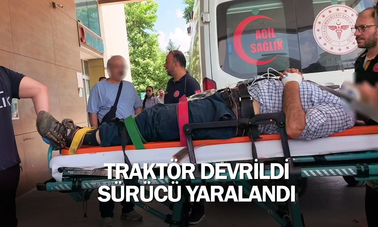 Traktör devrildi, sürücü yaralandı
