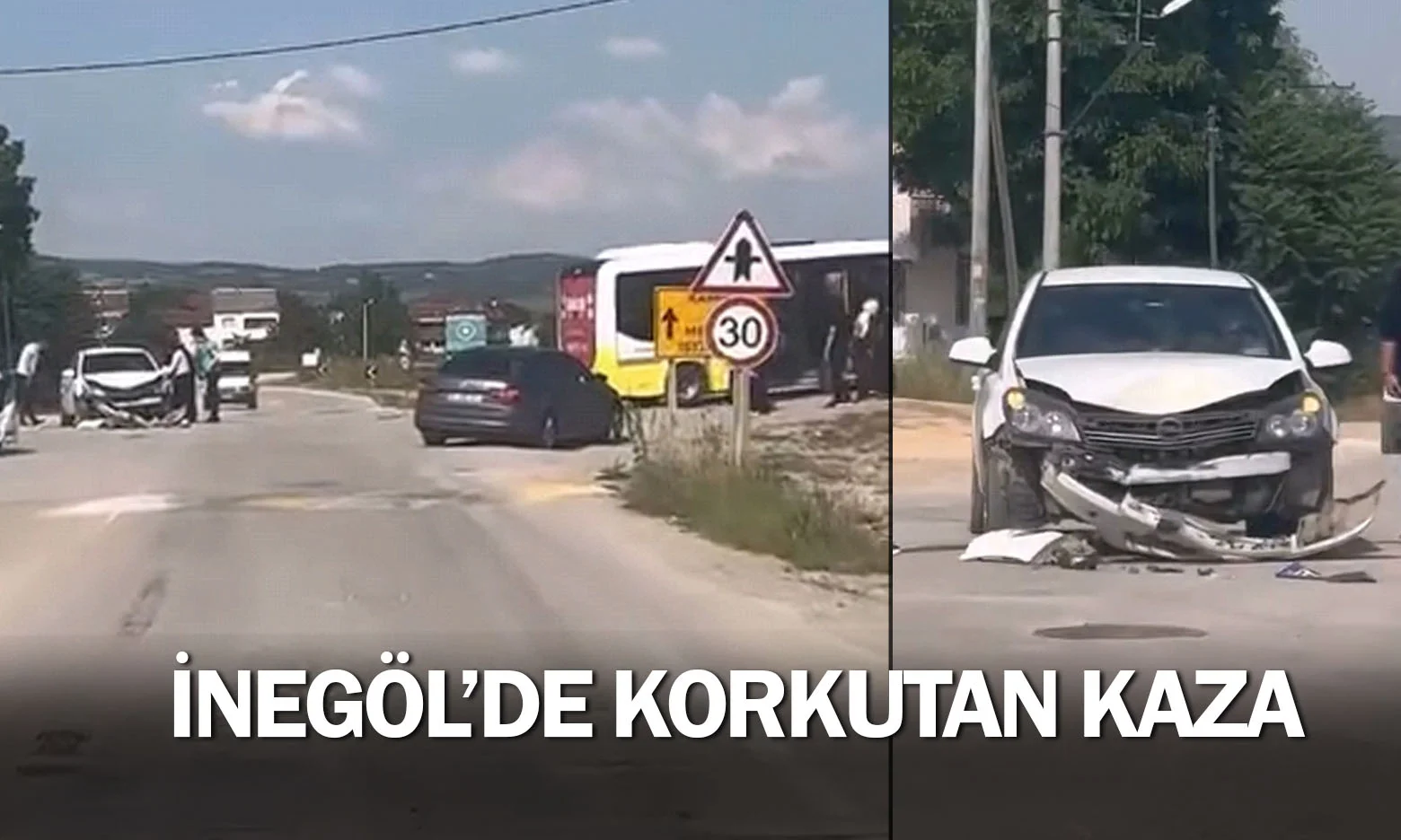 İnegöl'de korkutan kaza