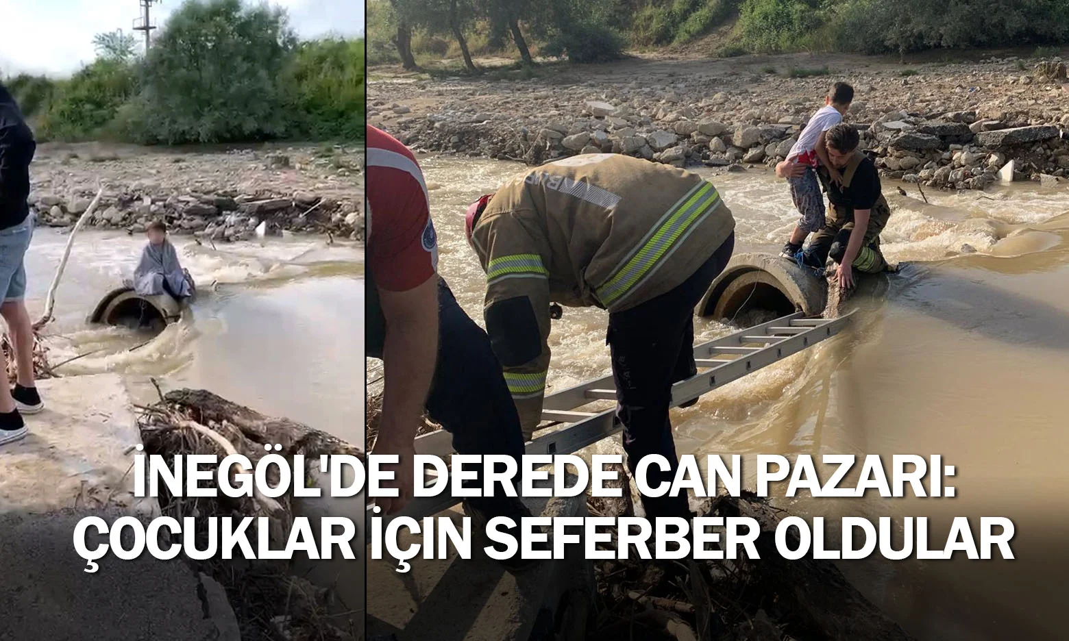 İnegöl'de Derede Can Pazarı: Çocuklar İçin Seferber Oldular