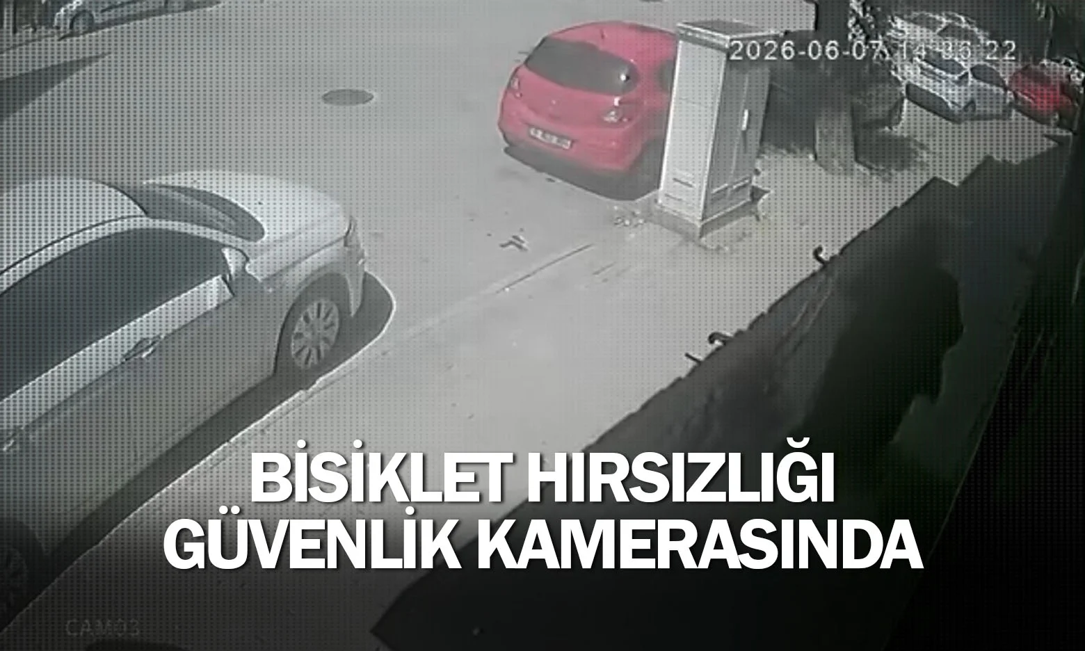 Bisiklet hırsızlığı güvenlik kamerasında