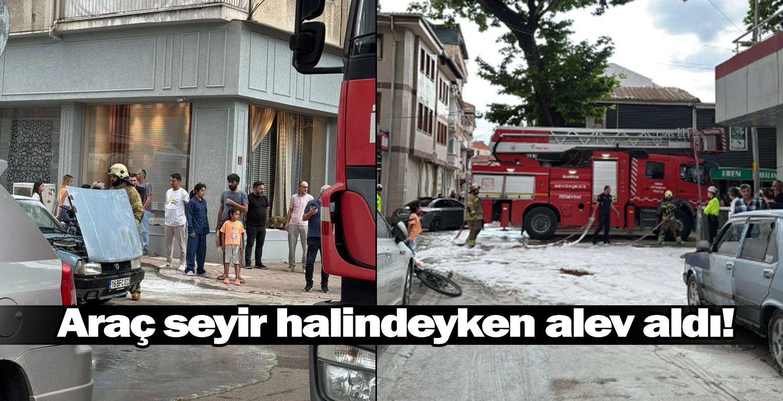 Araç seyir halindeyken alev aldı: Sürücü son anda kurtuldu