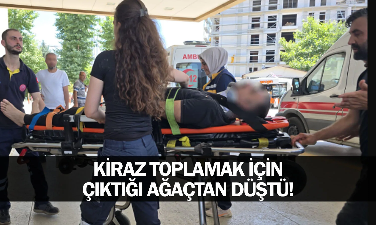 Kiraz toplamak için çıktığı ağaçtan düştü!