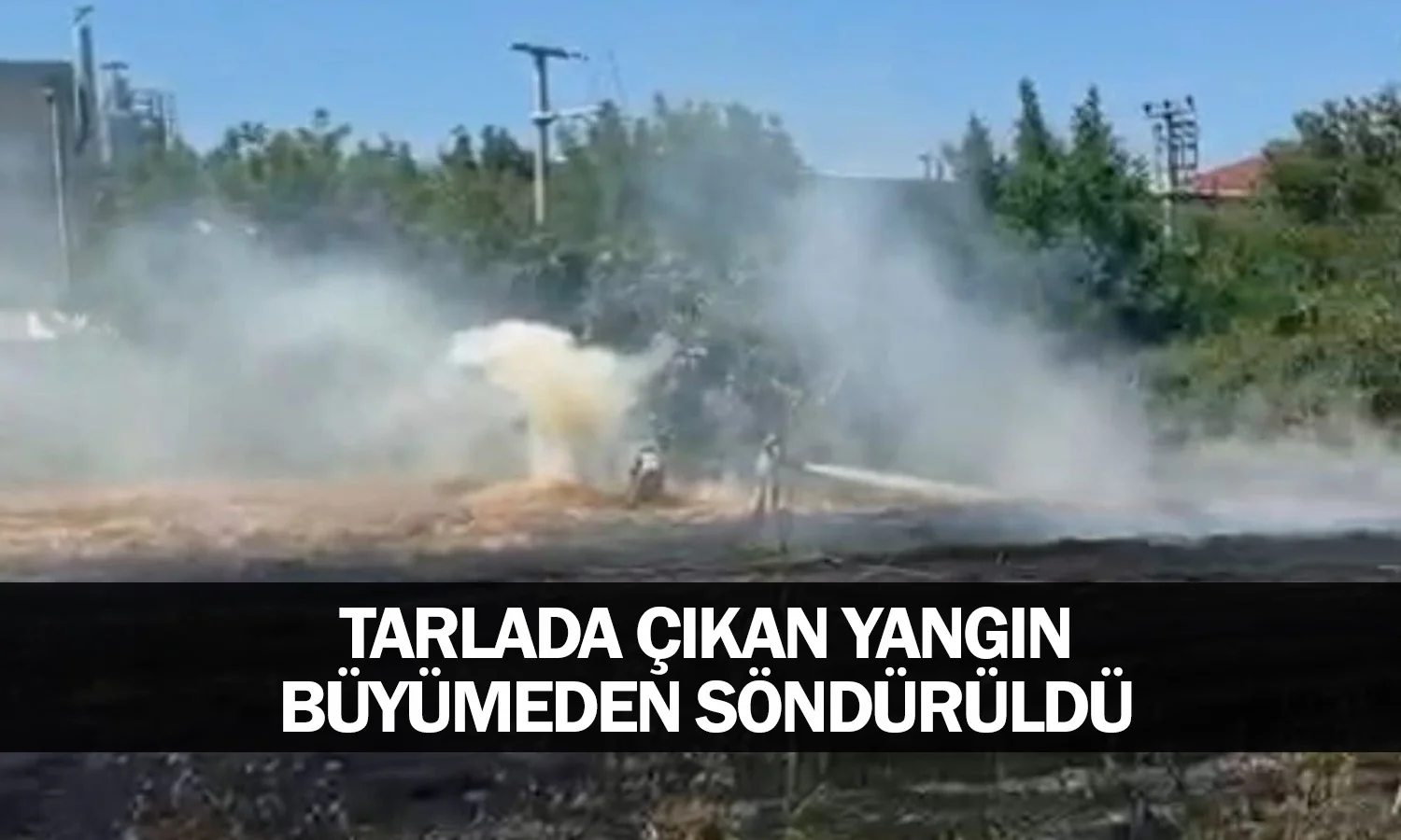 Tarlada çıkan yangın büyümeden söndürüldü
