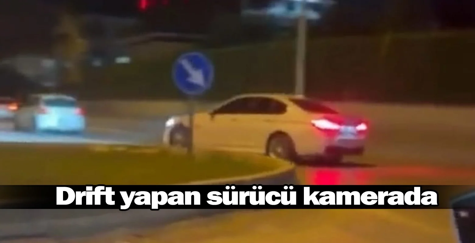 İnegöl'de drift yapan sürücü kamerada