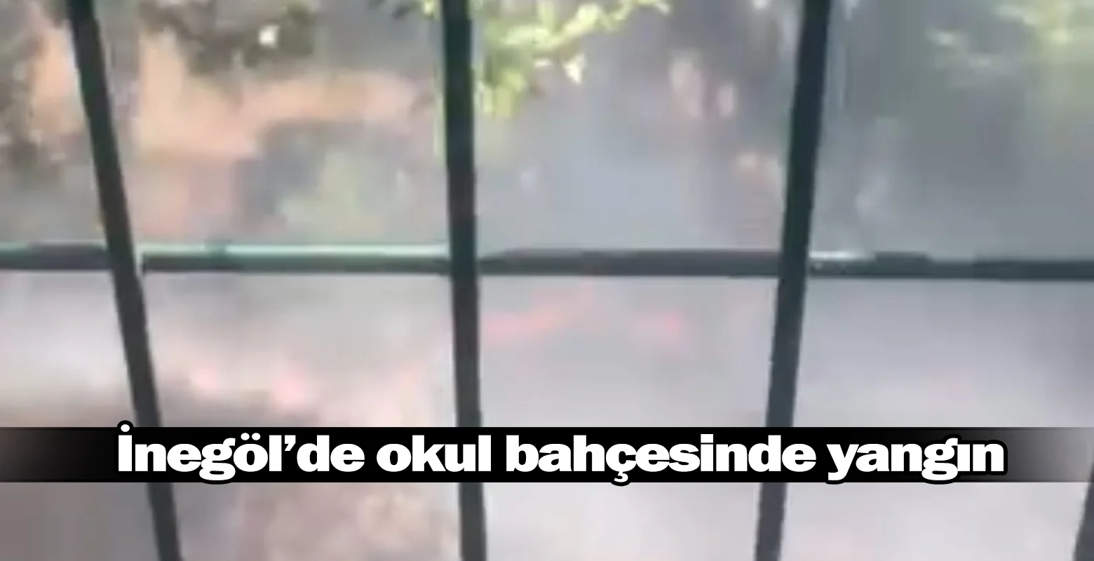 Okul bahçesinde yangın