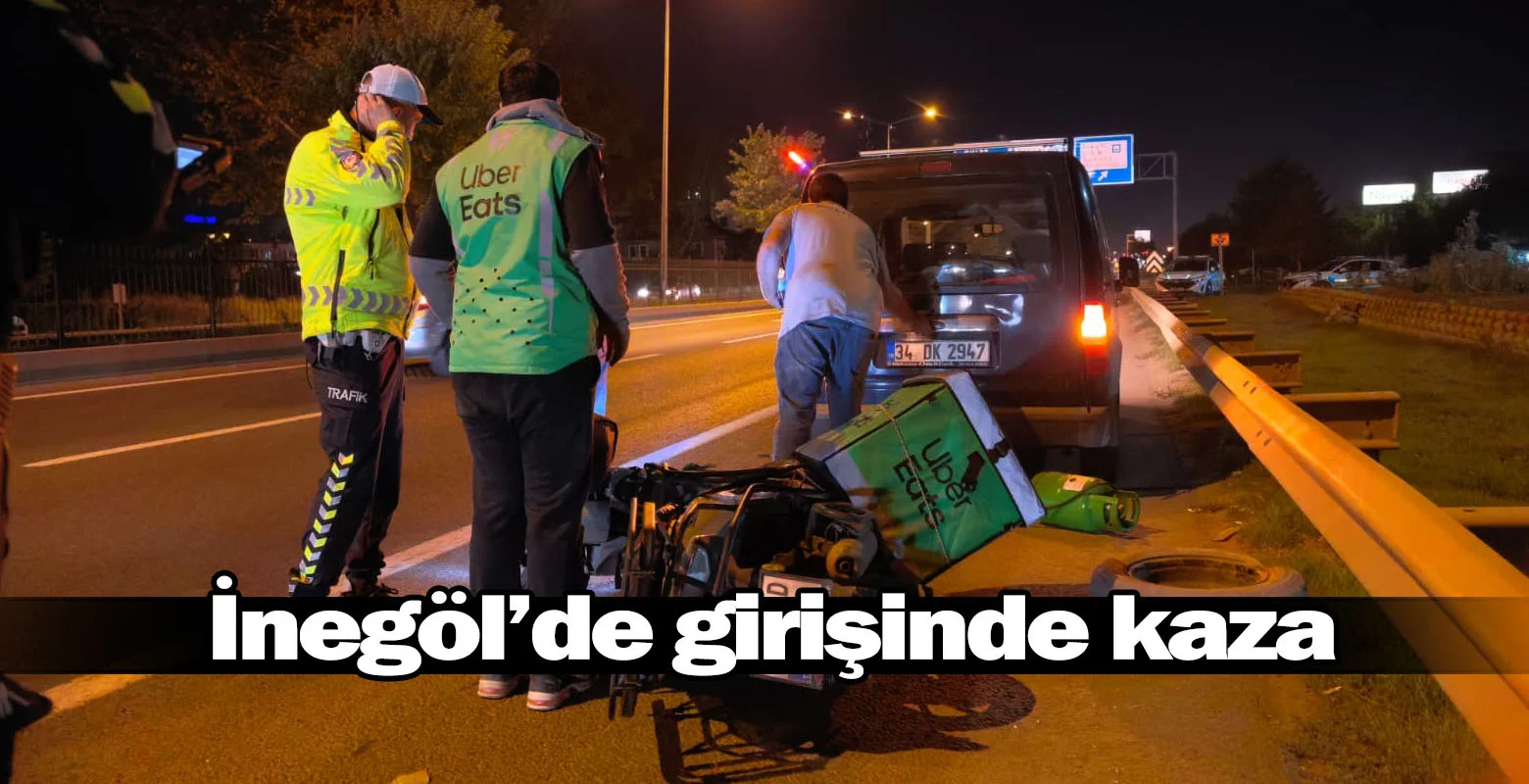 İnegöl’de girişinde kaza