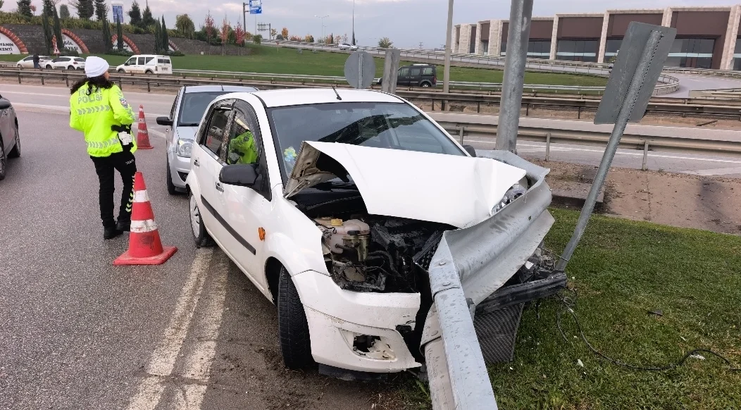 İnegöl'de yağışla gelen kaza!